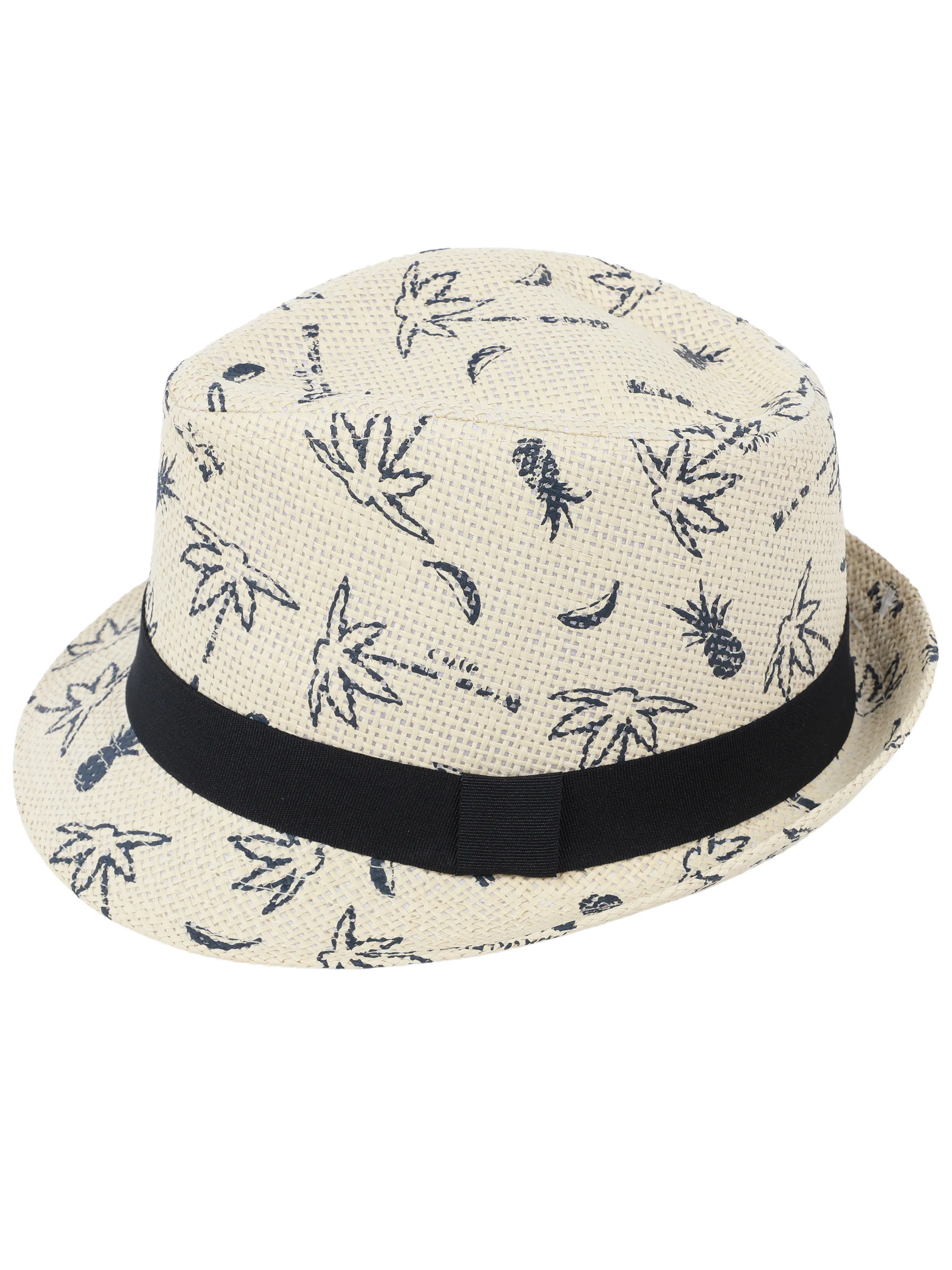 One Way KJ-Strohhut m. Palmen Print Beige 923325 NATUR 2